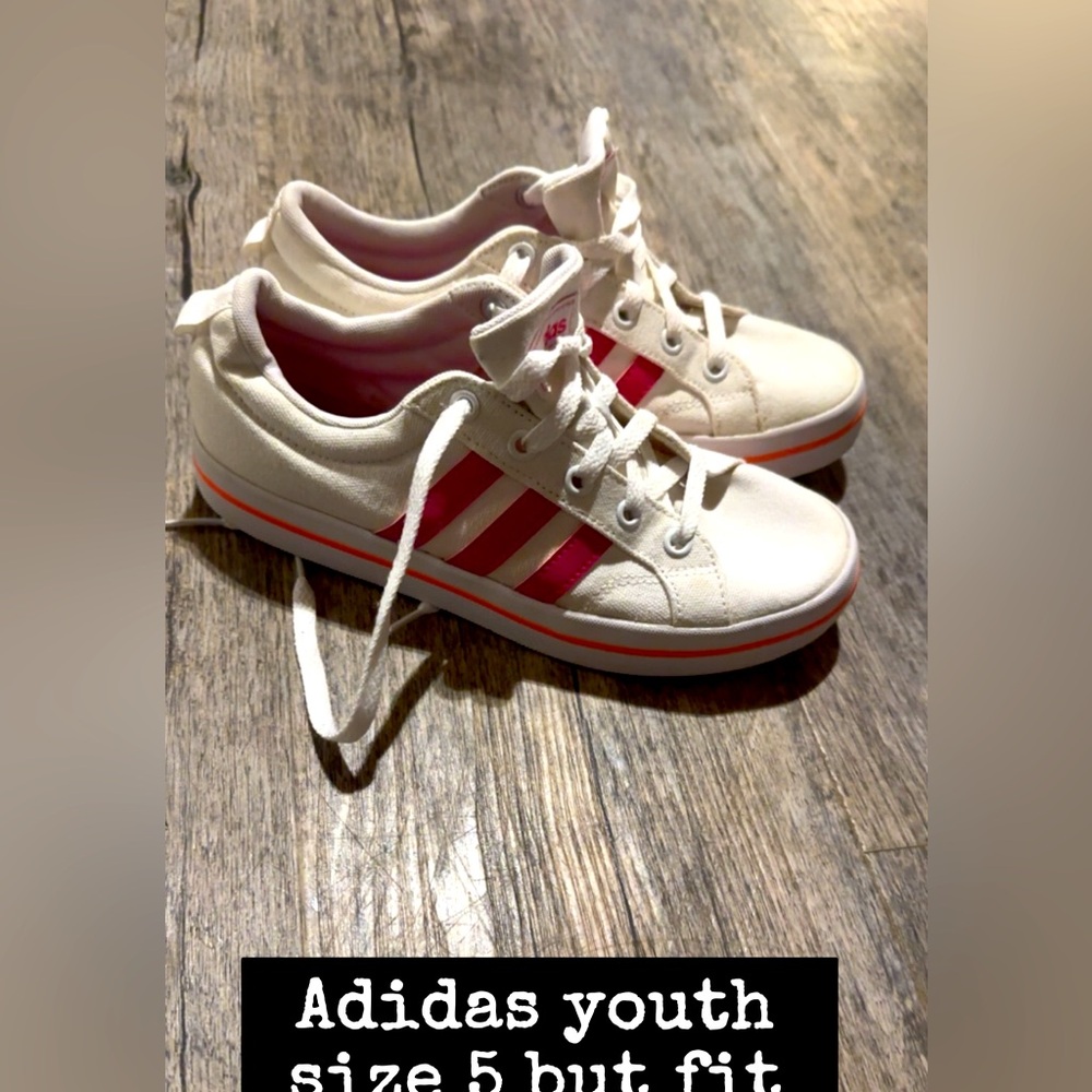 Adidas FX5244 Bravada white:pink shoes youth size 5 but fit women’s 7 also
